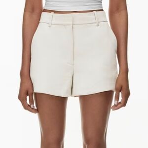 Aritzia Wilfred Anthem Mini Shorts in Matte Pearl